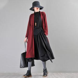 Business-Casual Plain Knit Cardigan Cotton Elegant Overcoat