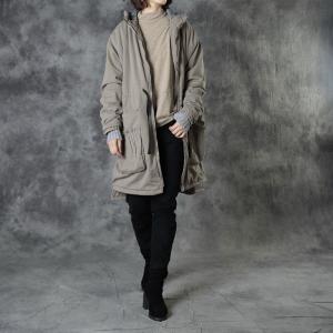 Winter Fleeced Hooded Anorak Jacket Fleeced Drawstring Coat