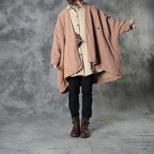 Embroidered Pocket Quilted Coat Vegetable Dyes Linen Chinese Coat