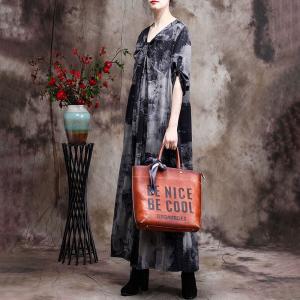 Chinese Ink Painting Vintage Dress Silk Modest Apparel