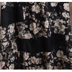Loose-Fitting White Flowers Vintage Maxi Dress Church Modest Clothing