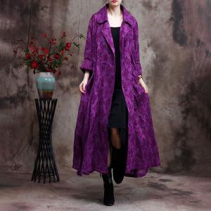 Peter Pan Collar Plus Size Trench Coat Solid Color Lace Overcoat