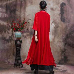 3/4 Sleeves Long Cardigan Plain Asymmetrical Beach Cardigan