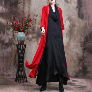 3/4 Sleeves Long Cardigan Plain Asymmetrical Beach Cardigan