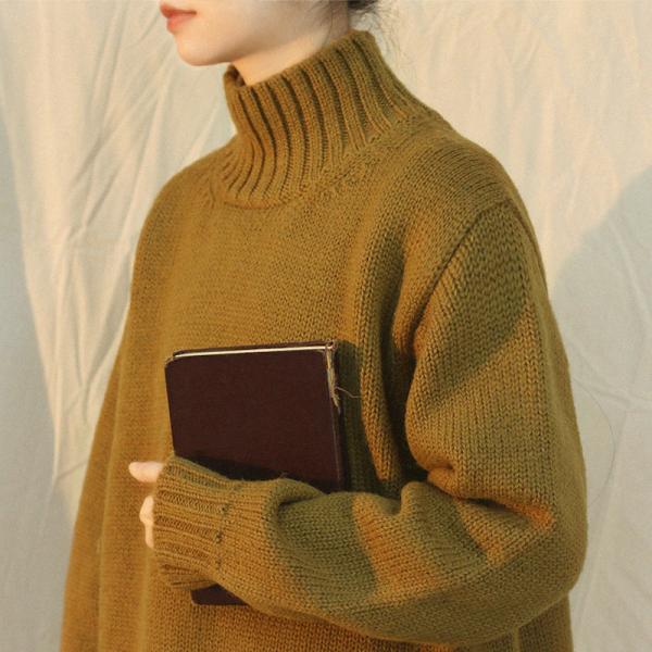 Korean Style Turtleneck Sweater Ginger Oversized Sweater