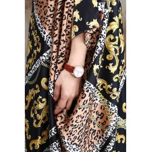 Senior Women Leopard Prints Dress Silky Large Spring Cocoon Dress