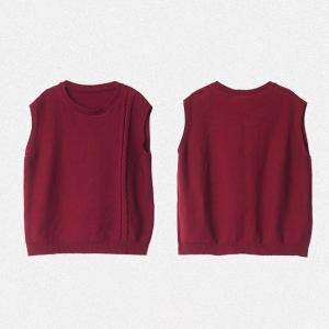 Cable Kit Sleeveless Sweater Plain Oversized Sweater Vest for Women