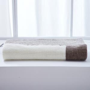 Bi-Colored Wool Blanket Sofa Soft Bedding Throw