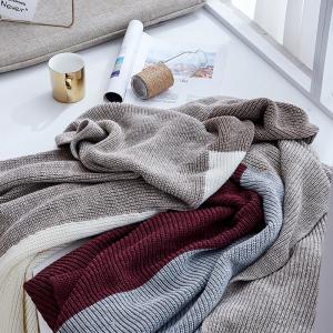 Bi-Colored Wool Blanket Sofa Soft Bedding Throw