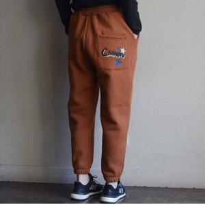Stars and Letter Embroidery Cotton Pants Fleeced Tapered Pants for Women