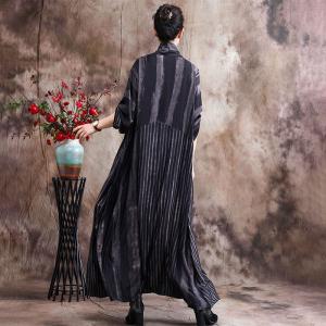 Modest Fashion Draped Collar Maxi Dress Silky Loose Elegant Dress