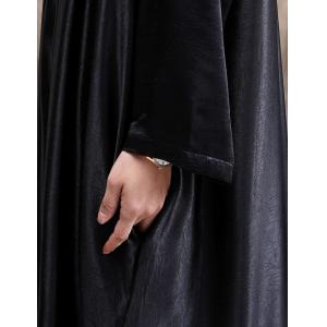 Empire Waist V-Neck Korean Dress Silk Comfy Modest Clothing