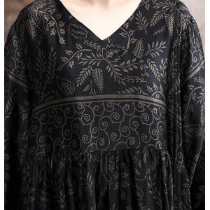 Over40 Style Glittering Elegant Dress Black Modest Church Dress