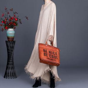 Solid Colors Fringed Cape Dress Linen Plus Size Caftan