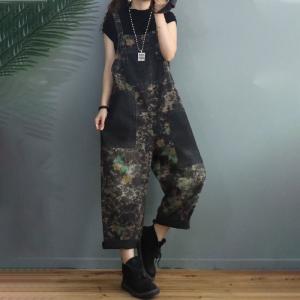 Street Style Polka Dot Overalls 90s Printed Baggy Dungarees Overalls