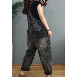 Folk Totem Prints Farmer Overalls Womens Summer Gardening Clothes