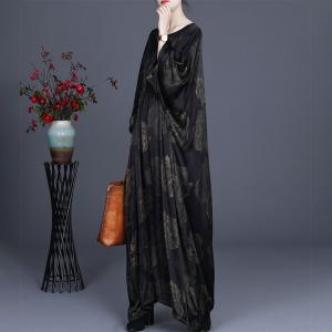 Rose Flowers Plus Size Caftan Black Empire Waist Modest Clothing