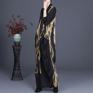 Yellow Striped Silk Wrap Dress Asymmetrical Front Cross Maxi Dress