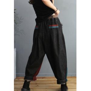 Multi-Colored Fringed Baggy Jeans Fashion Plus Size Dad Jeans