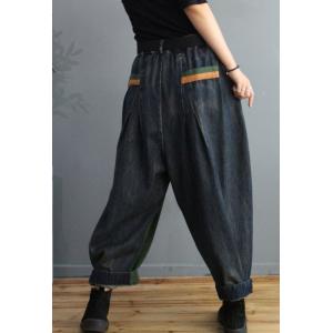 Multi-Colored Fringed Baggy Jeans Fashion Plus Size Dad Jeans
