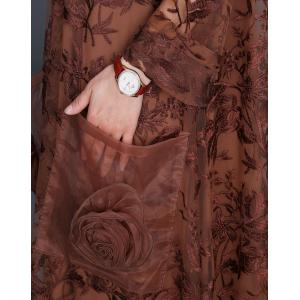 Beautiful Gauze Embroidered Maxi Dress Applique Pockets Sheer Dress