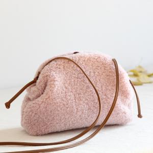 Lovely Small Lamb Wool Shoulder Purse