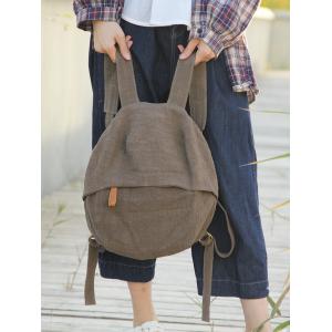 Korean Style Linen Backpack Unisex Student Bag