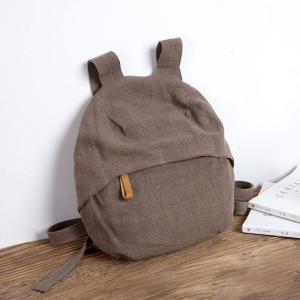 Korean Style Linen Backpack Unisex Student Bag