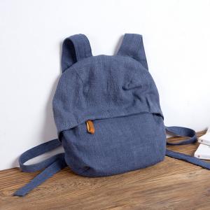 Korean Style Linen Backpack Unisex Student Bag