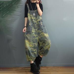 Graffiti Prints Balloon Dungarees BF Style Korean Overalls