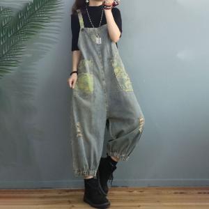 Graffiti Prints Balloon Dungarees BF Style Korean Overalls