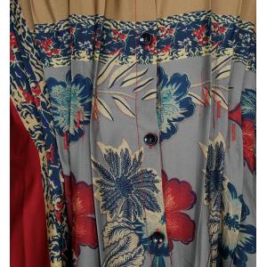 Folk Patterns Silk Flare Shirt Dress Short Sleeves Long Cardigan