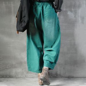 Baggy-Fit Womens Dark Green Jeans 90s Stonewash Jeans