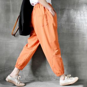 Sports Style Cotton Joggers Drawstring Waist Casual Sweat Pants for Women