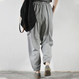 Knee Pockets Letter Embroidered Pants Cotton Korean Jogger Pants