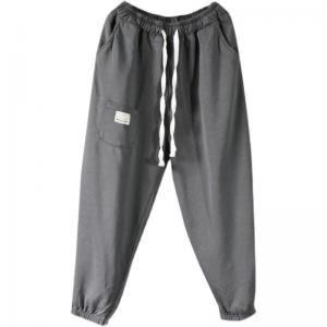 Minimalist Style Cotton Korean Pants Plus Size Plain Sweatpants