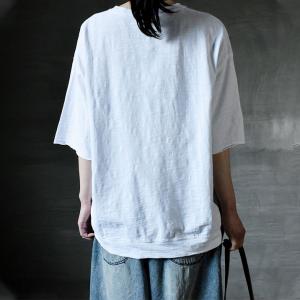 Letter Embroidery Plus Size Tshirt Plain Cotton T-shirt