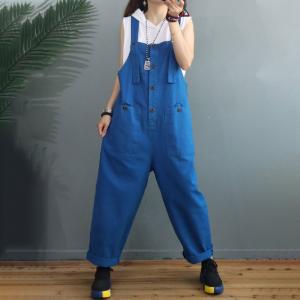 Bright Colored Cotton Korean Dungarees Womens Baggy Overalls
