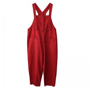 Bright Colored Cotton Korean Dungarees Womens Baggy Overalls