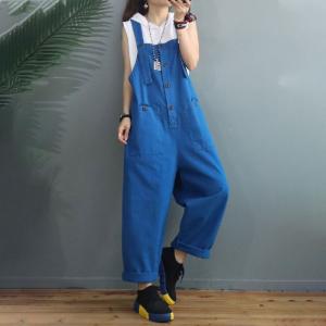 Bright Colored Cotton Korean Dungarees Womens Baggy Overalls