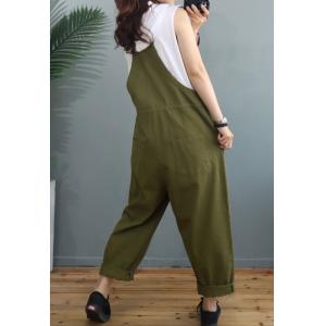 Solid Colors Korean Baggy Overalls Cotton Bib Overalls