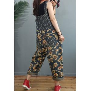 Casual Style Printed Dungarees Relax-Fit Gardening Clothes