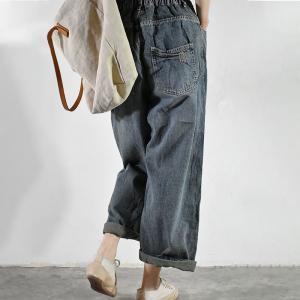 Korean Style Ripped Dad Jeans Womens Relax Fit Jeans