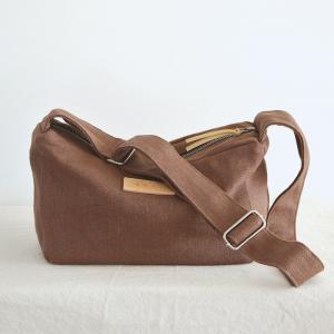 Solid Colors Jute Canvas Shoulder Bag Womens Messenger Bag