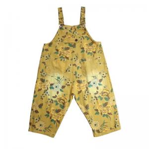 Tropical Printing Summer Overalls Loose-Fit Jean Gardening Clothes