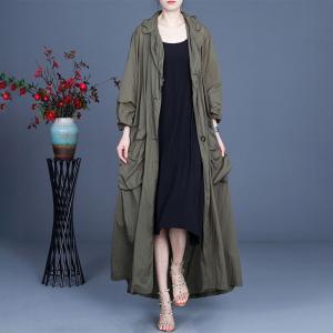 Solid Colors Plus Size Trench Coat Long Sheer Sun-Proof Clothes