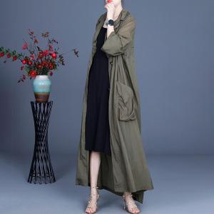 Solid Colors Plus Size Trench Coat Long Sheer Sun-Proof Clothes