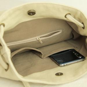 Leather Straps Canvas Bag Plain Purse Handbag