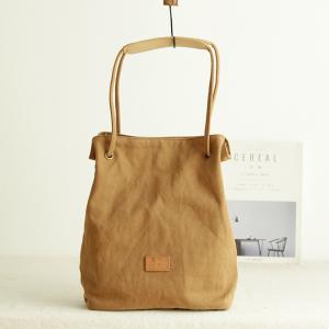 Leather Straps Canvas Bag Plain Purse Handbag