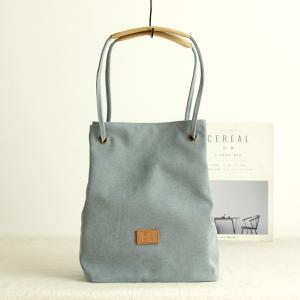 Leather Straps Canvas Bag Plain Purse Handbag